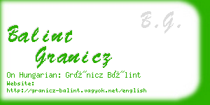 balint granicz business card